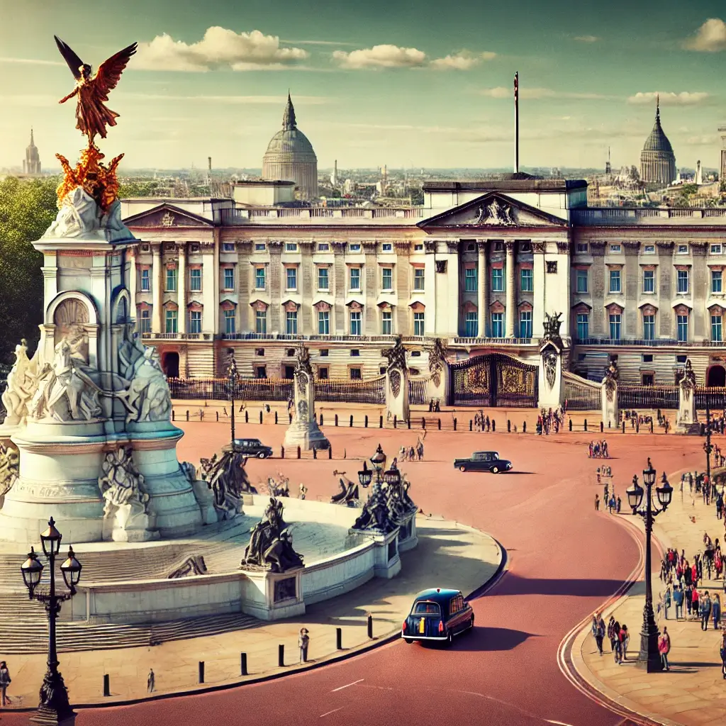 Buckingham Palace with the Victoria Memorial.